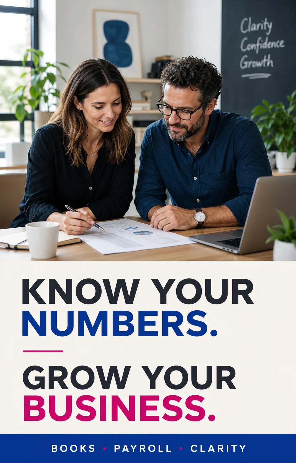 Professional Services social ad: Know Your Numbers. Grow Your Business.